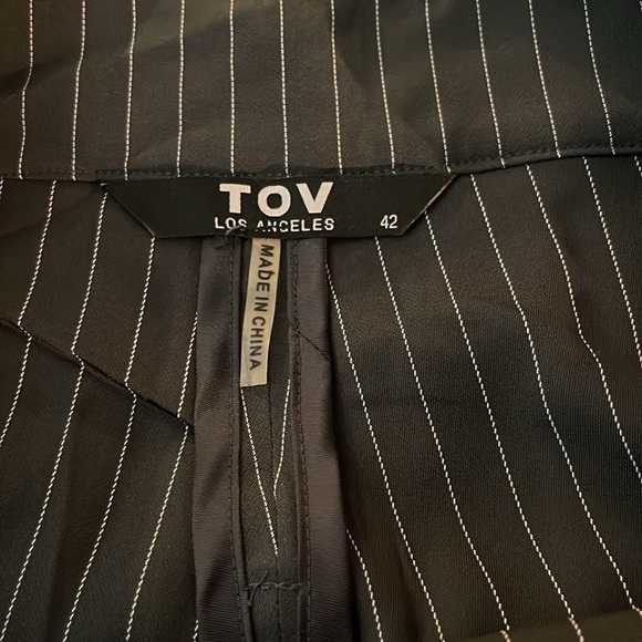 TOV Striped High Waisted Pants, Grey, Size 42, EUC - Picture 10 of 11